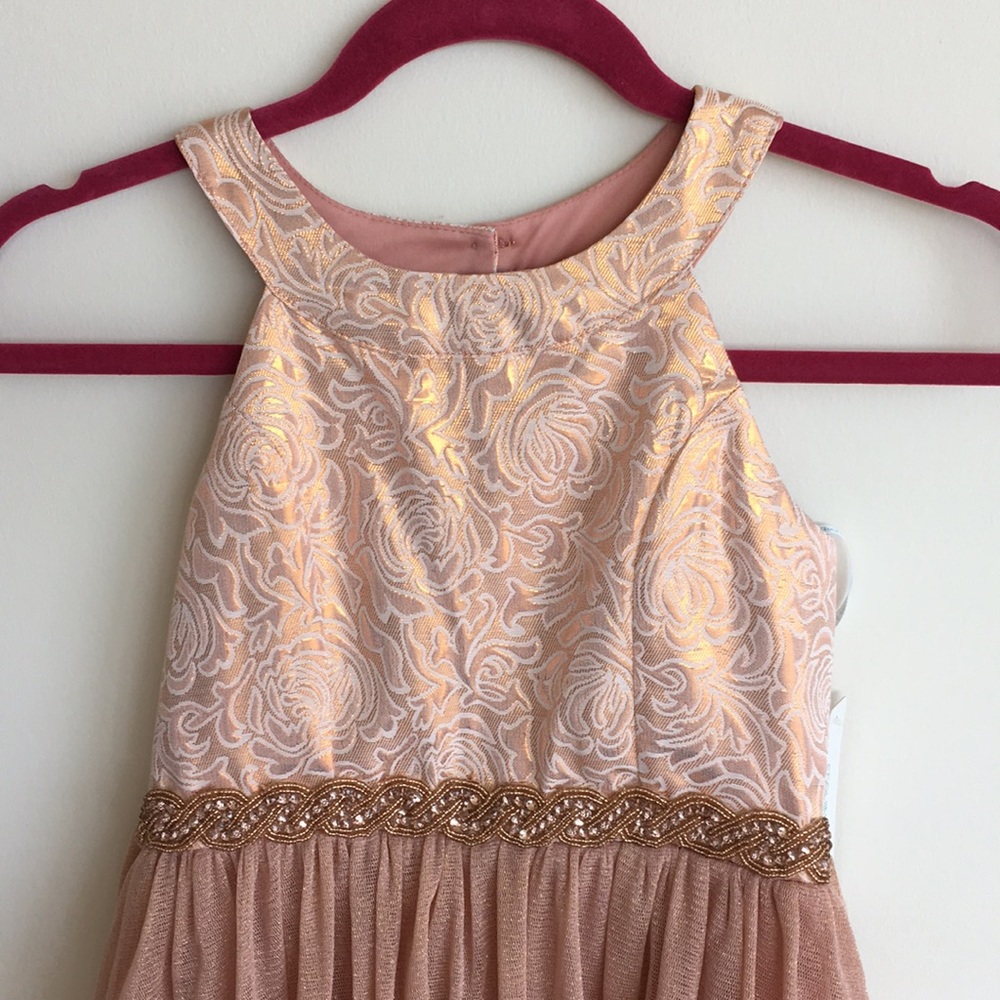 Girls Rose Gold dress NWT Flower Girl or Occasion